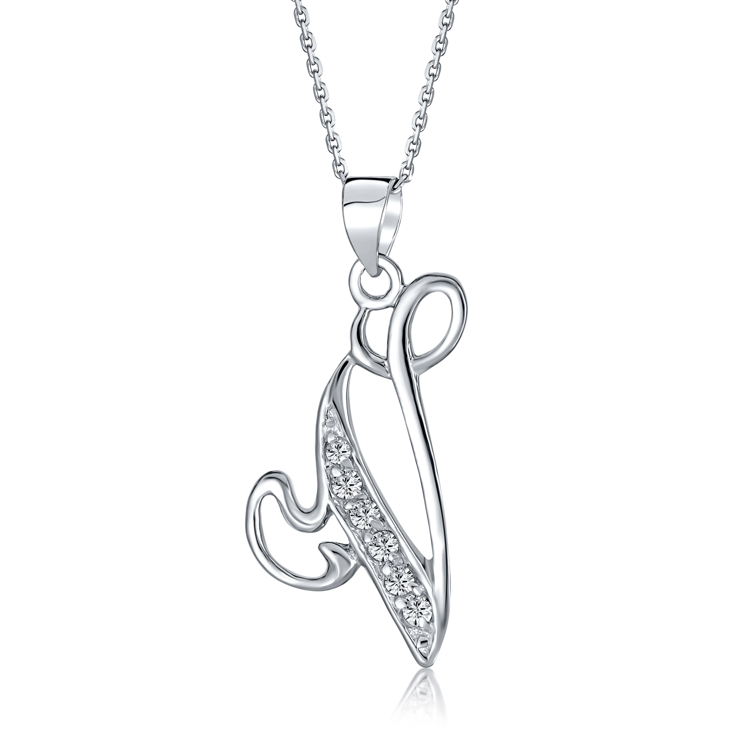 Sterling Silver Script Initial G Pendant Necklace | Letter G Necklace | Personalised Initial G